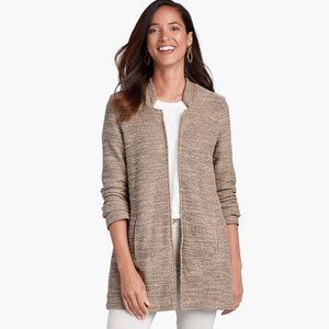 Johnston and Murphy Open-Front Slub Knit Cardigan